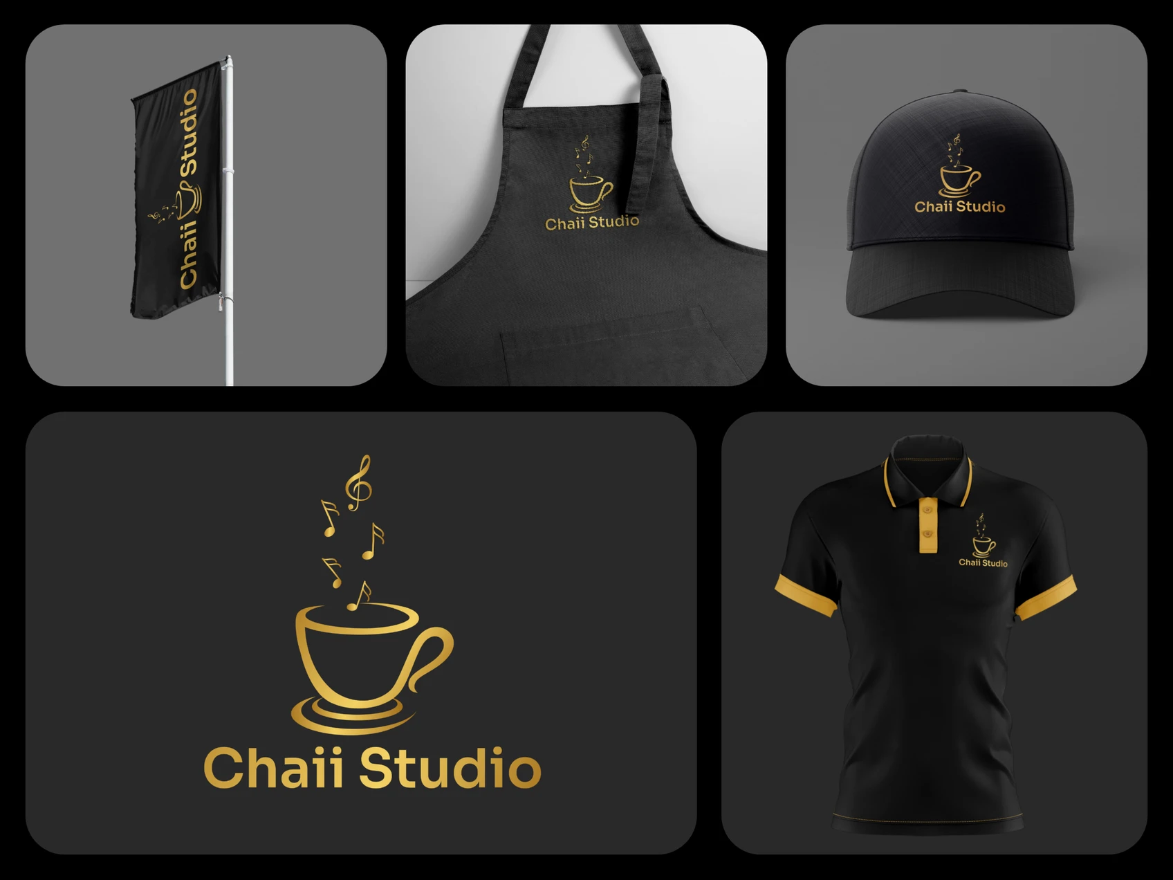 Chaii Studio UK full branding and apparel composite board