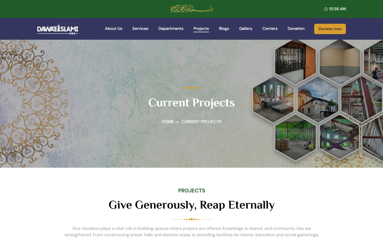 Dawat-e-Islami USA community programmes and projects interface