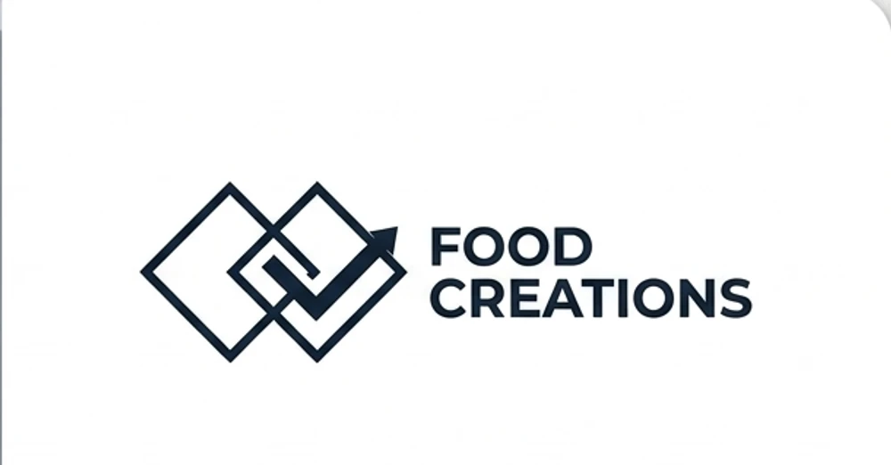 Midnight navy Food Creations logo on white background