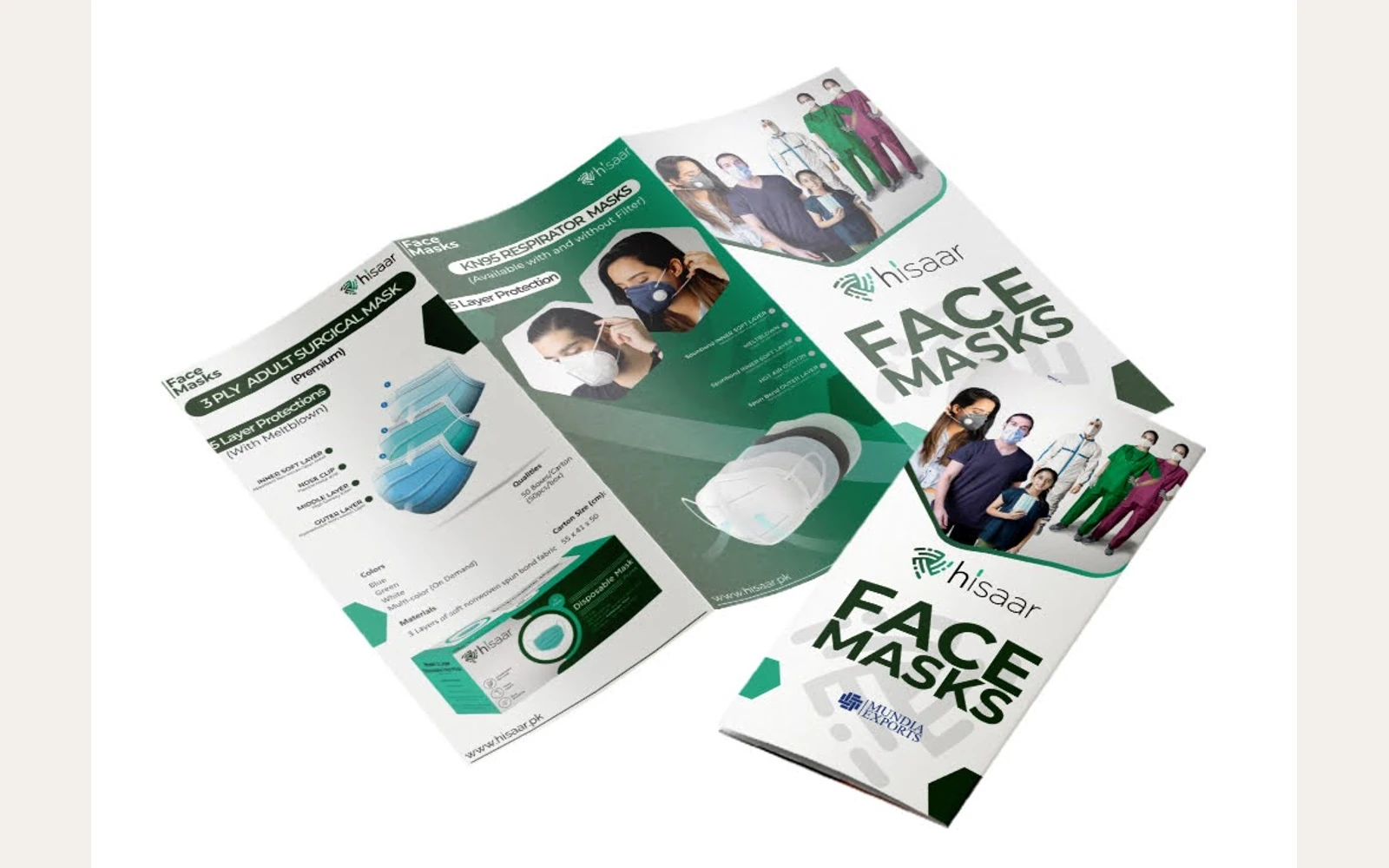 Hisaar face-mask catalogue and product communication