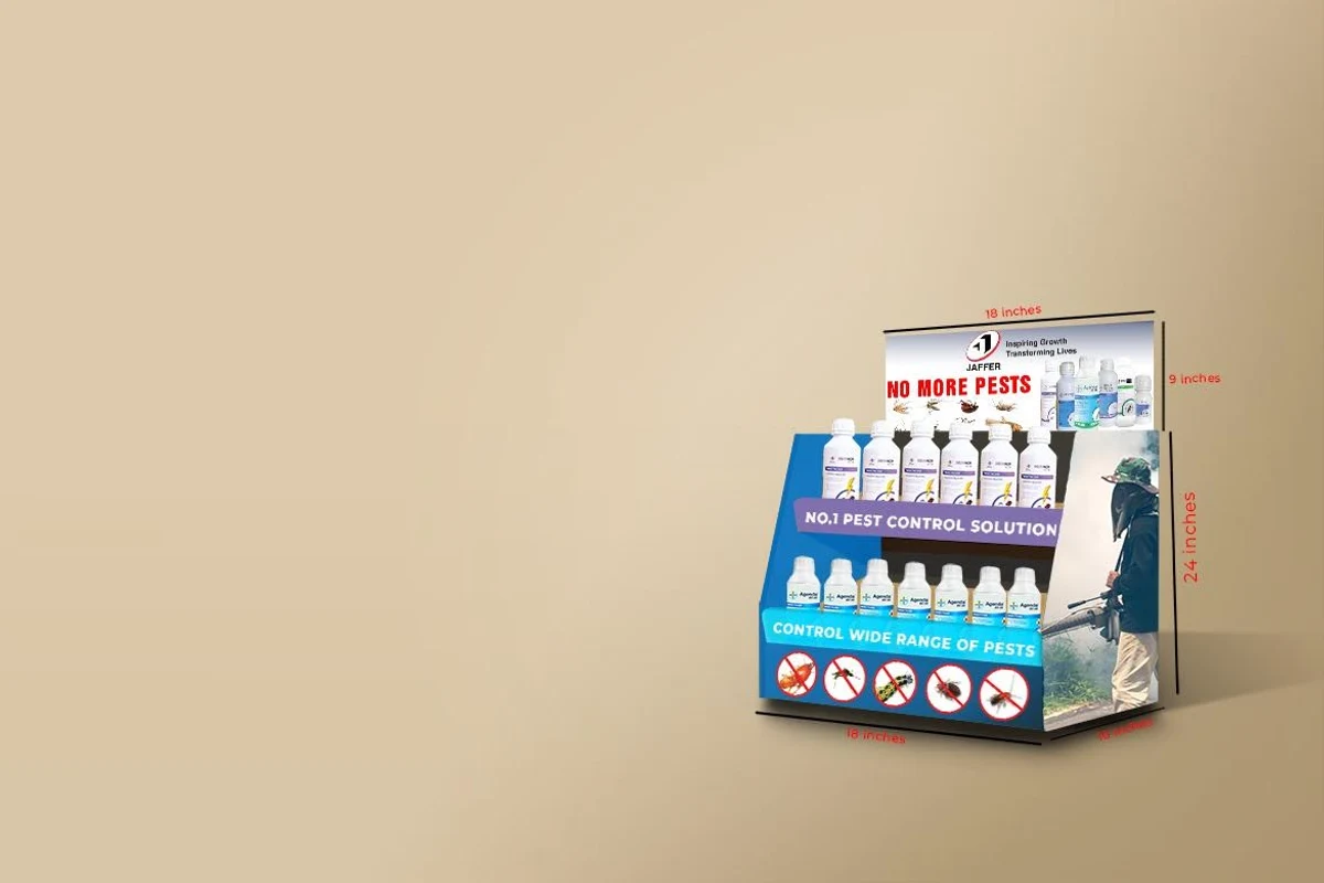 Jaffer branded Gandola point-of-sale display unit with tiered product presentation