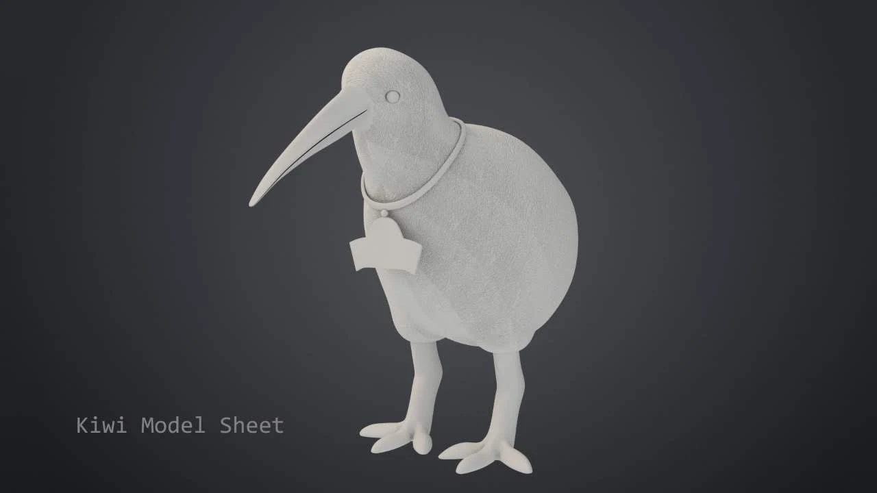 Kiwi 3D character front model
